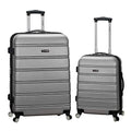 Rockland Melbourne Hardside 2 Piece Expandable Spinner Wheel Luggage Set, (20"/28"), Silver