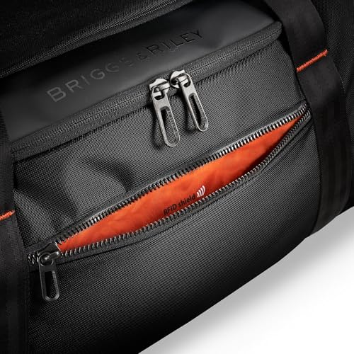 Briggs & Riley 27" Medium Upright Duffle - Checked Luggage for Travel, Suitcases with Wheels, Softside Rolling Bag for Men & Women, Self-Repairing Zipper - ZDX Collection, Black