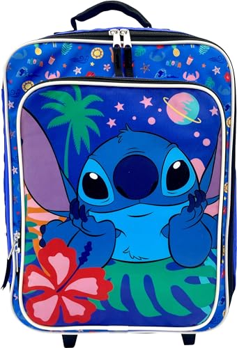 Fast Forward Kid's License 16" Soft Side Wheeled Pilot Case- Rolling Luggage (Stitch)