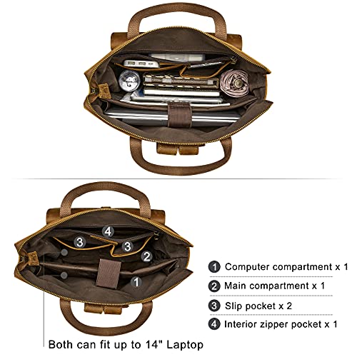 S-ZONE Women Genuine Leather Backpack Purse Retro Top-handle Bags Vintage Totes Casual Daypack