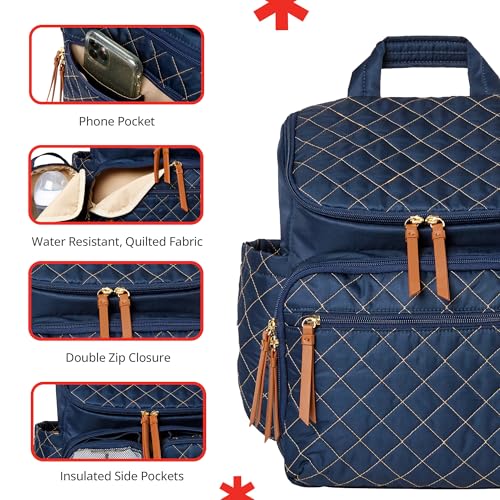 Skip Hop Diaper Bag Backpack: Forma, Multi-Function Baby Travel Bag with Changing Pad & Stroller Attachment, Navy