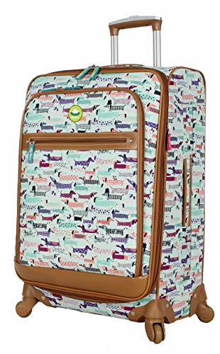 Lily Bloom Luggage 24" Expandable Design Pattern Suitcase With Spinner Wheels For Woman (24in, Totally Paw Some)