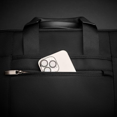 Briggs & Riley Medium Expandable Briefcase - Laptop Bag for Work & Travel, Briefcases for Men & Women, Includes Shoulder Strap, Self-Repairing Zipper, Fits up to 15" Computer - @work Collection, Black