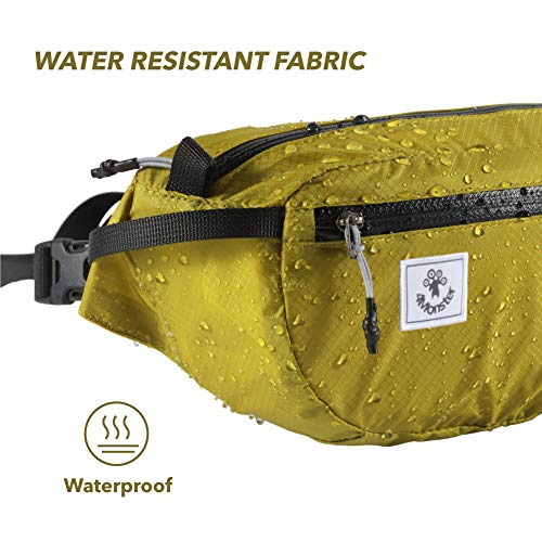 4Monster Hiking Waist Packs Portable,Water Resistant Fanny Pack Bags Lightweight with Adjustable Strap for Outdoor, Workout,Running,Hiking,Traveling,Biking,Camping and Fishing (Yellow green, 2L)