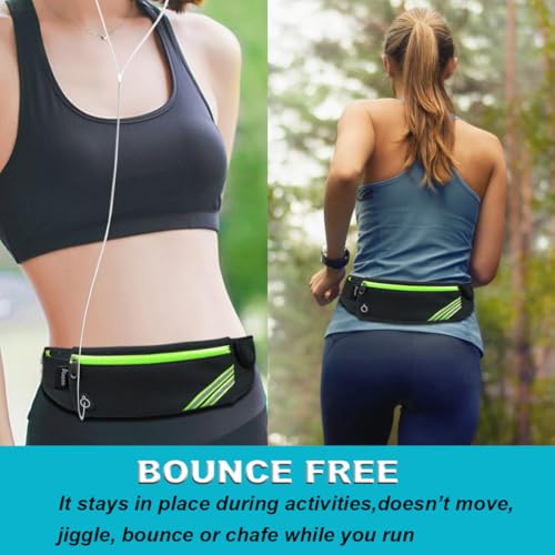 Slim Running Belt Fanny Pack,Waist Pack Bag for Hiking Cycling Workout,Reflective Runners Belt Jogging Pouch,Travelling Money Phone Holder for Running Gear Accessories