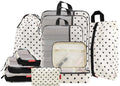 U+U 10 Set Compression Packing Cubes - Travel Organizers with Laundry Bag, Space-Saving Suitcase Organizer, Expandable Packing Organizers for Travel Essentials (Polka Dot)