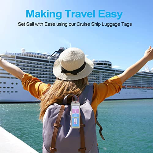Cruise Luggage Tag Holder for Royal Caribbean Ships & Celebrity, 6Pack Clear Tags Cruise Travel Essentials for 2026-2027