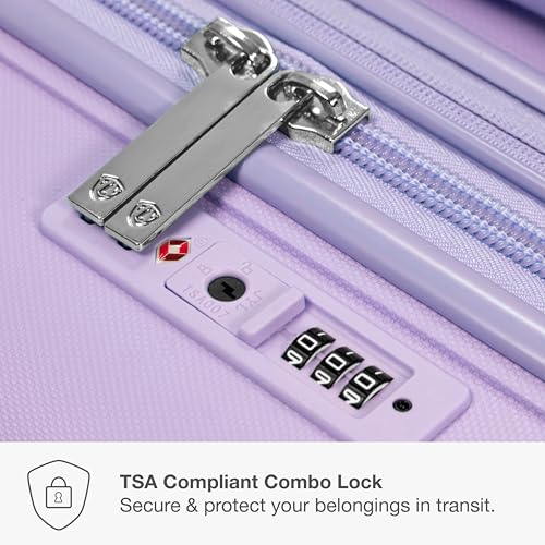 Traveler's Choice Pagosa Hardshell Expandable Luggage with Spinner Wheels, Lavender, 22-Inch Carry-on