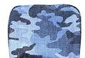 LeSportsac Camo Canvas Indigo Square Cosmetic Bag/Pouch Style 6701/Color F545 Modern Denim Inspired Heather Camouflage in Blue & Grey