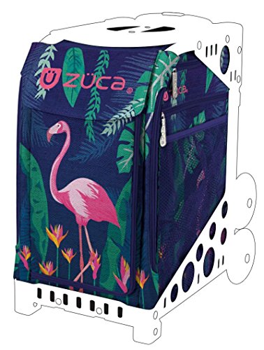 ZUCA Florida Flamingo Sport Insert Bag and Black Frame with Flashing Wheels