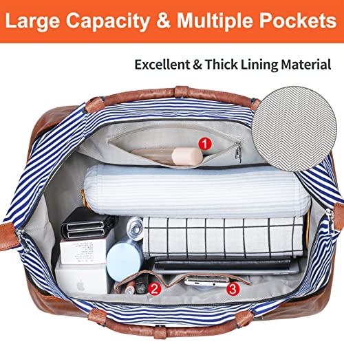 IBFUN Weekender Bags for Women - 21" Travel Duffle with Shoe Compartment - Carry On Overnight Duffel for Weekend Travel & Business Trips, 3PCS