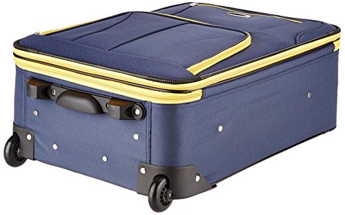 Rockland Fashion Softside 4 Piece Luggage Set, Expandable, (14" Tote/19"/24"/28"), Navy
