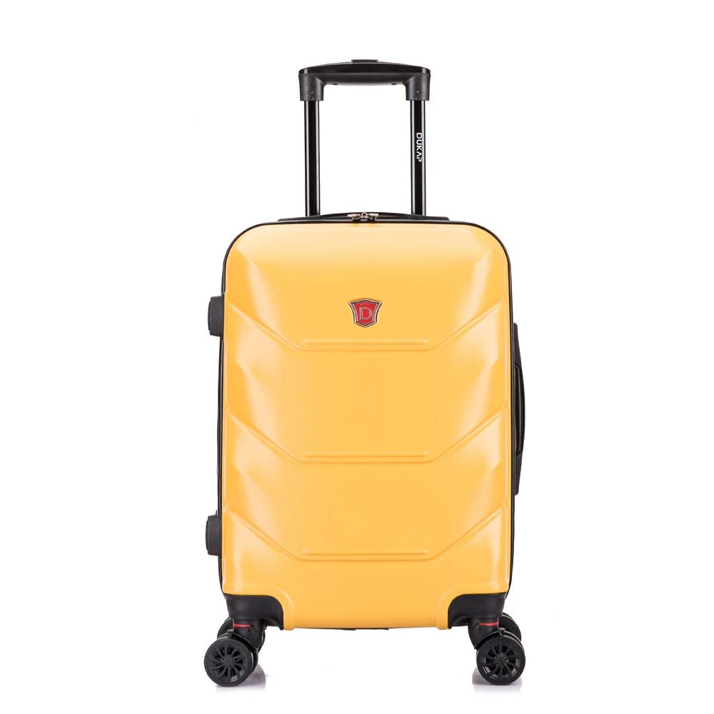 DUKAP ZONIX Luggage with Spinner Wheels | Durable Lightweight Hardshell Suitcase, Spacious Travel Bag with Handle and Trolley | 20-Inch Carry On Small Luggage | Mustard