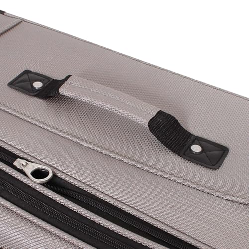 SWISSGEAR Sion Softside Expandable Spinner Luggage Durable Lightweight Travel Suitcase, Pewter, Checked-Medium