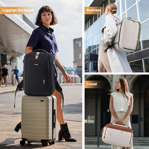 LOVEVOOK 40L Travel Backpack for Women,Carry on Luggage Backpack Flight Approved with 3 Packing Cubes,Waterproof Personal Item Travel Bag fits 17 Inch Laptop,Overnight Weekender Business Daypack