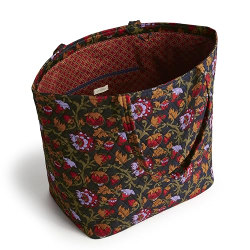 Vera Bradley Women's Premium Cotton Marston Grand Tote, Midnight Garden Vines, One Size