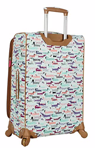Lily Bloom Luggage 24" Expandable Design Pattern Suitcase With Spinner Wheels For Woman (24in, Totally Paw Some)