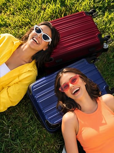 Coolife Carry On Luggage, Suitcase with Durable and Lightweight, carry on suitcase with PC+ABS Hardshell, Dual Spinner Wheels, TSA Lock, and YKK Zipper(wine wind new, S(20in)_carry on)