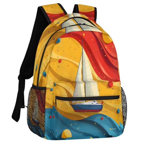 TropicalLife Nautica Sailboat Backpack Rucksack Travel Laptop Backpack Lightweight Computer Casual Daypack for Men Women