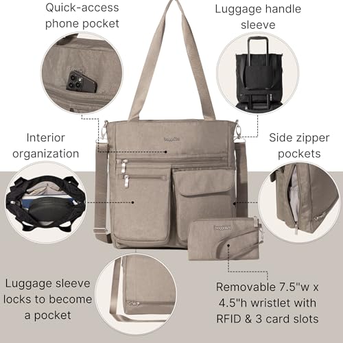 Baggallini Everywhere Tote - 12.5" x13.9” Tote Bag for Women - Lightweight Work Travel Carry On Bag