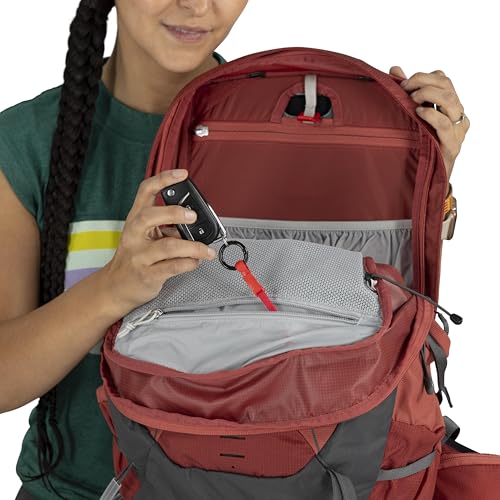 Osprey Tempest 22L Women's Lightweight Hiking Backpack - Small Daypack for Travel & Camping, Deep Fig/Hotspot Pink
