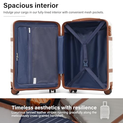 Coolife Luggage Set Suitcase Carry On Luggage PC Hardshell Luggage TSA Lock Spinner Wheels Telescopic Handle