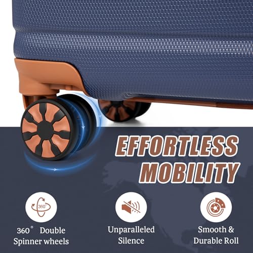 Cosbarn Luggage Sets 5 Piece Suitcases with Wheels, Suitcase Sets ABS Hard Case Luggage with TSA Lock Durable Carry-on Luggage with Spinner Wheels Travel Suitcase for Men Women
