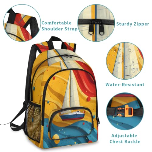 TropicalLife Nautica Sailboat Large Laptop Backpack