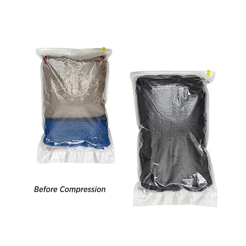 Eagle Creek Pack-It Compression Bags for Travel Set - Featuring One-Way Pressure Valve & Zip - For Efficient Travel Bag Packing - Water Resistant - Clear - Medium/Large