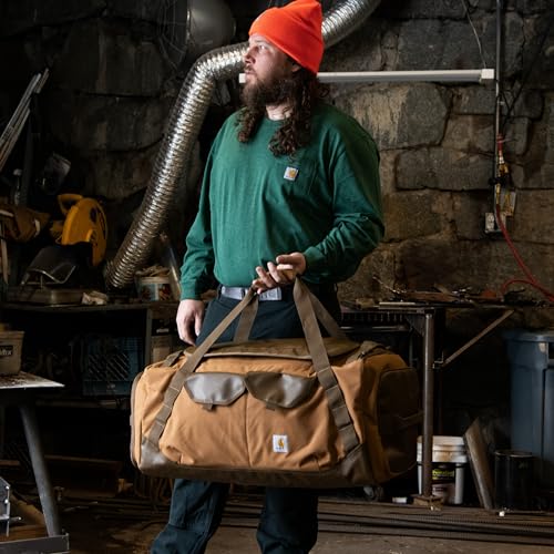 Carhartt Heavy Haul Utility Duffel Bag's, Water-Resistant Packable Bag for Jobsite, Gym, and Travel, Black, 55L