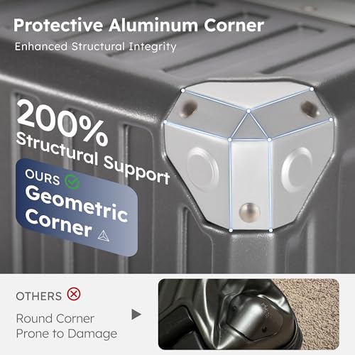 ALPHA CAMP Checked 28 Inch Luggage, Thickened Aluminum Frame Luggage with TSA Spinner Wheels, 3-Layer PC Hard Shell Zipperless Travel Suitcase, TypeC USB Charging Port, Cup Holder Grey