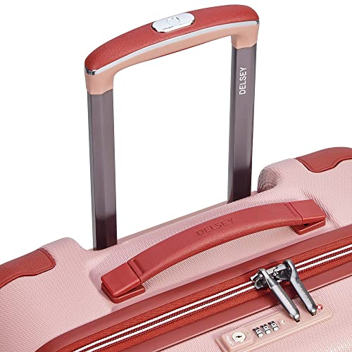 DELSEY PARIS Chatelet Air 2.0 - Hardside Luggage Checked medium 24 Inch - TSA Lock - 360° Spinner Wheels - Polycarbonate Travel Suitcase, Pink
