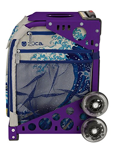ZUCA Great Wave Sport Insert Bag with Purple Frame, and Special Set of 5 Packing Pouches + Toiletry Bag Bundle