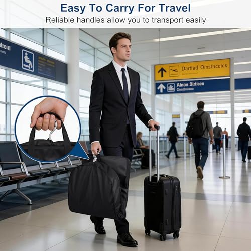 KIMBORA 43" Suit Bags for Closet Storage and Travel, Gusseted Hanging Garment Bags for Men Suit Cover With Handles for Clothes, Coats, Jackets, Shirts（3 Packs）