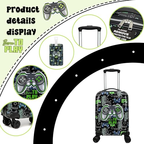 Homskiii Kids Suitcase Set for Boys Hardside Luggage with Spinner Wheels 2 Piece 16inch Toddler Suitcase for Boys Travel Carry on Luggage Airline Approved
