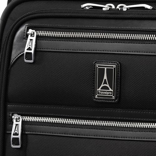 Travelpro Platinum Elite Softside Expandable Carry on Luggage, 8 Wheel Spinner Suitcase, USB Port, Men and Women, International, Shadow Black, Carry On 19-Inch