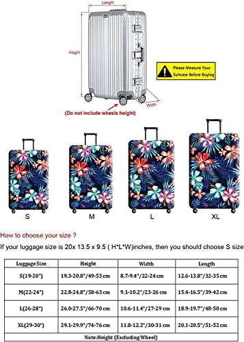 GOXUNYUAN Suitcase Cover, Carry on Luggage Cover Protector - Travel Elastic Spandex Luggage Covers Fits 22 to 24 Inch Flower