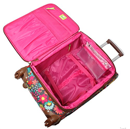 Lily Bloom Luggage Carry On Expandable Design Pattern Suitcase For Woman With Spinner Wheels (Playful Garden, 20in)