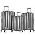 Rockland Barcelona Hardside 9-Piece Travel Gear Luggage Set, Silver, 3-Piece Set (22/24/28) (CF186-SILVER)