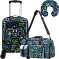 Inprof Kid’s Luggage Set 3 Piece Suitcase Set 16’’ Hardside Luggage with Spinner Wheels Girls Boys Carry on Toddler Travel Rolling Suitcase Airline Approved
