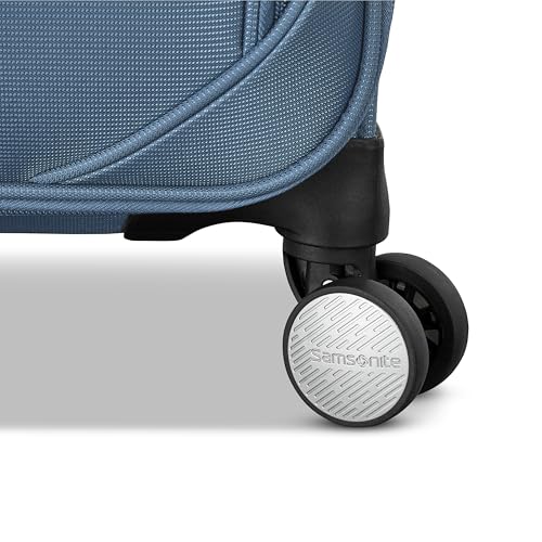 Samsonite Soft-Sided 29-Inch Lightweight Large Checked Expandable Element Suitcase: Durable, 360° Spinner Wheels, Adjustable Telescopic Handle, 2 Front & 1 Side Pocket- Captains Blue