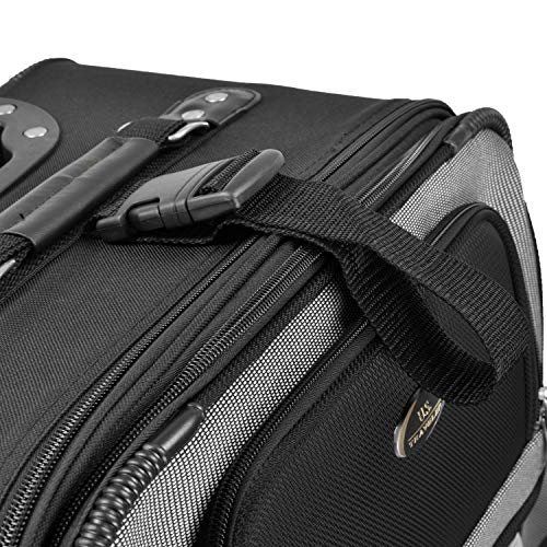 U.S. Traveler New Yorker Lightweight Expandable Rolling Luggage, Black, 4-Piece Set