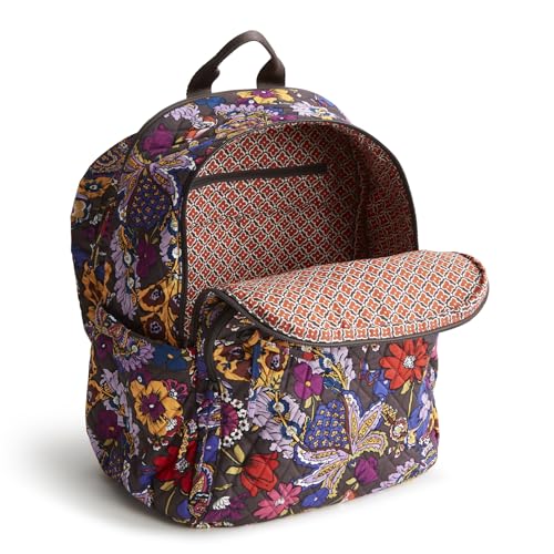 Vera Bradley Women's Premium Cotton Bancroft Backpack, Colorful Bouquet, One Size