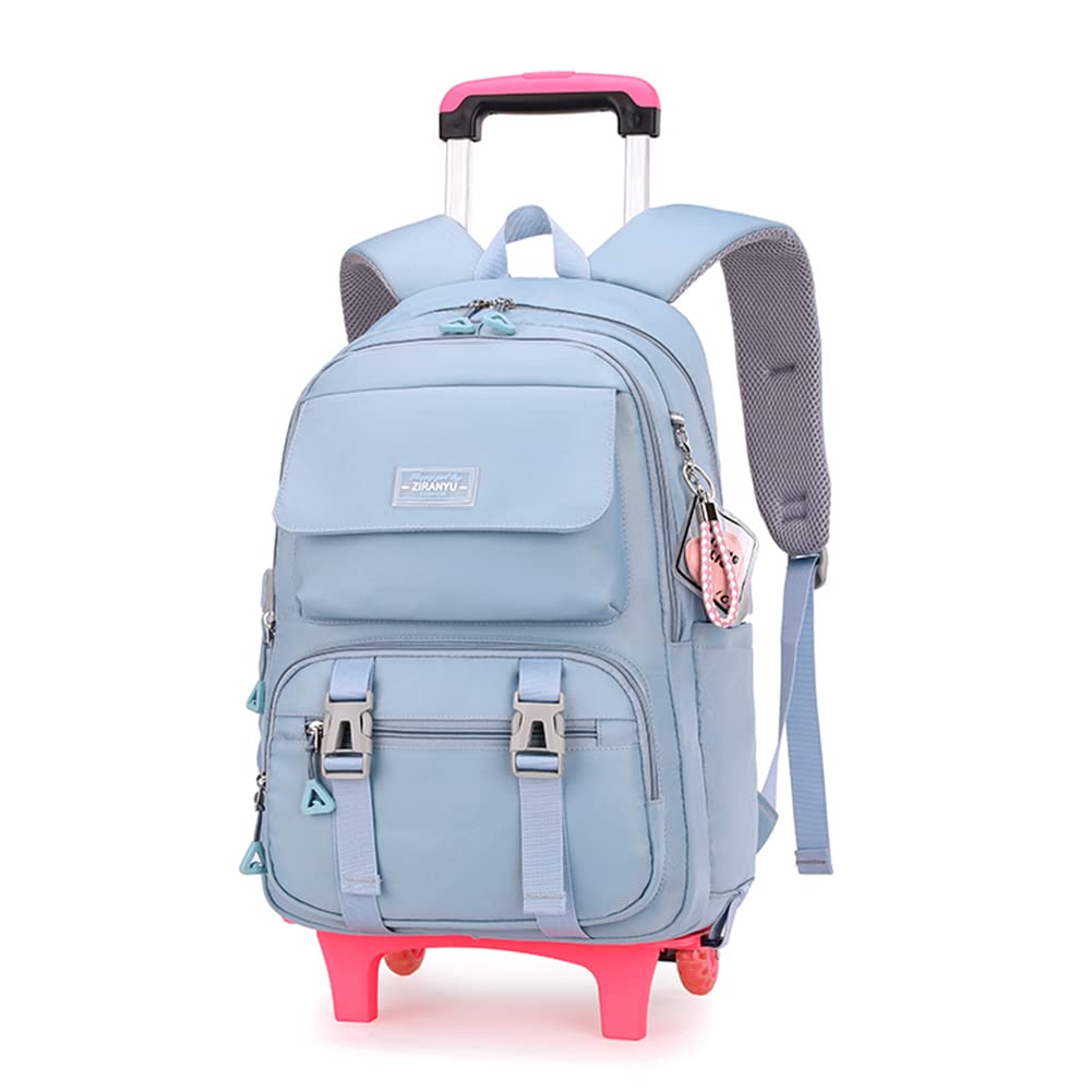ZHANAO Rolling Backpack Luggage BookBag with Wheels Trolley Bag Wheeled Travel Backpack for Girls & Boys Trolley Bag