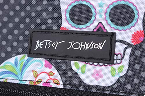 Betsey Johnson Designer Carry On Luggage Collection - Lightweight Pattern 22 Inch Duffel Bag- Weekender Overnight Business Travel Suitcase with 2- Rolling Spinner Wheels (Skull Party)
