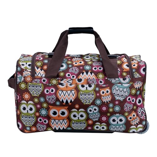 Rockland 22" Polyester Rolling Duffel Bag, Owl