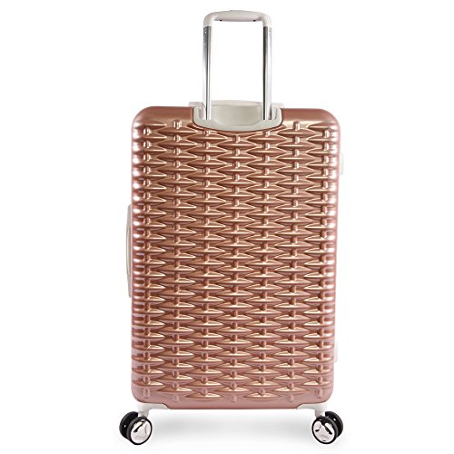 BEBE Lydia 2 Piece Set Suitcase With Spinner Wheels Luggage Set, Rose Gold