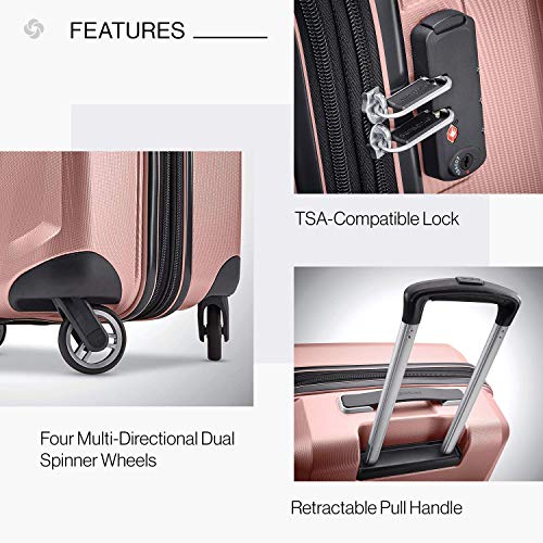 Samsonite Winfield 3 DLX Hardside Luggage with Spinners, Carry-On 20-Inch, Rose