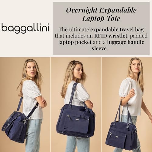 Overnight Expandable Laptop Tote - 16.5"x13.5" Lightweight Weekender Carry-on Travel Bag for Women