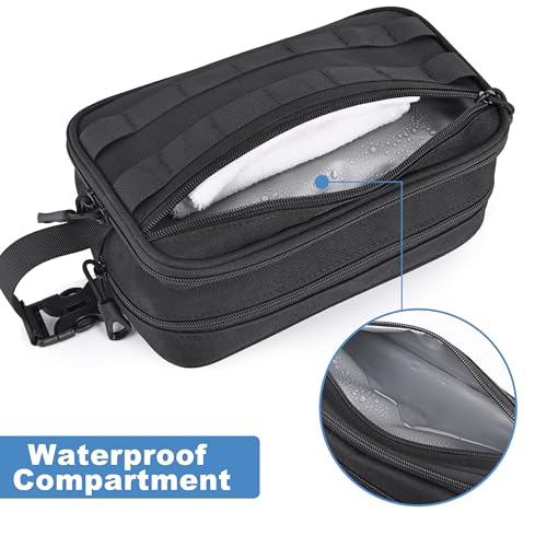HILOMON Men's Toiletry Bag, Tactical Inspired Hygiene Shaving Bath Shower Grooming Toiletries Bag for Men Water-resistant Dop Kits for Travel